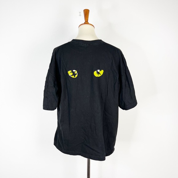 Vintage 1981 Cats Andrew Lloyd Webber black tshirt with eyes Size Large - Picture 1 of 8
